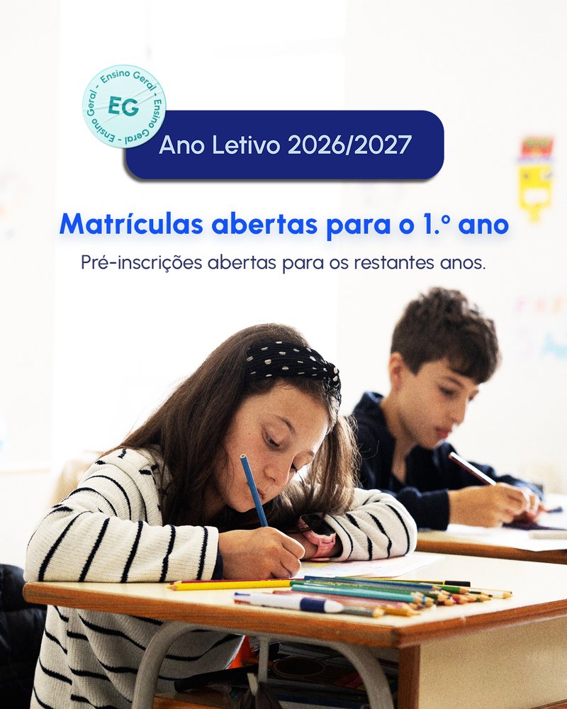 Matrículas abertas para o 1.º ano — Colégio de Lamego